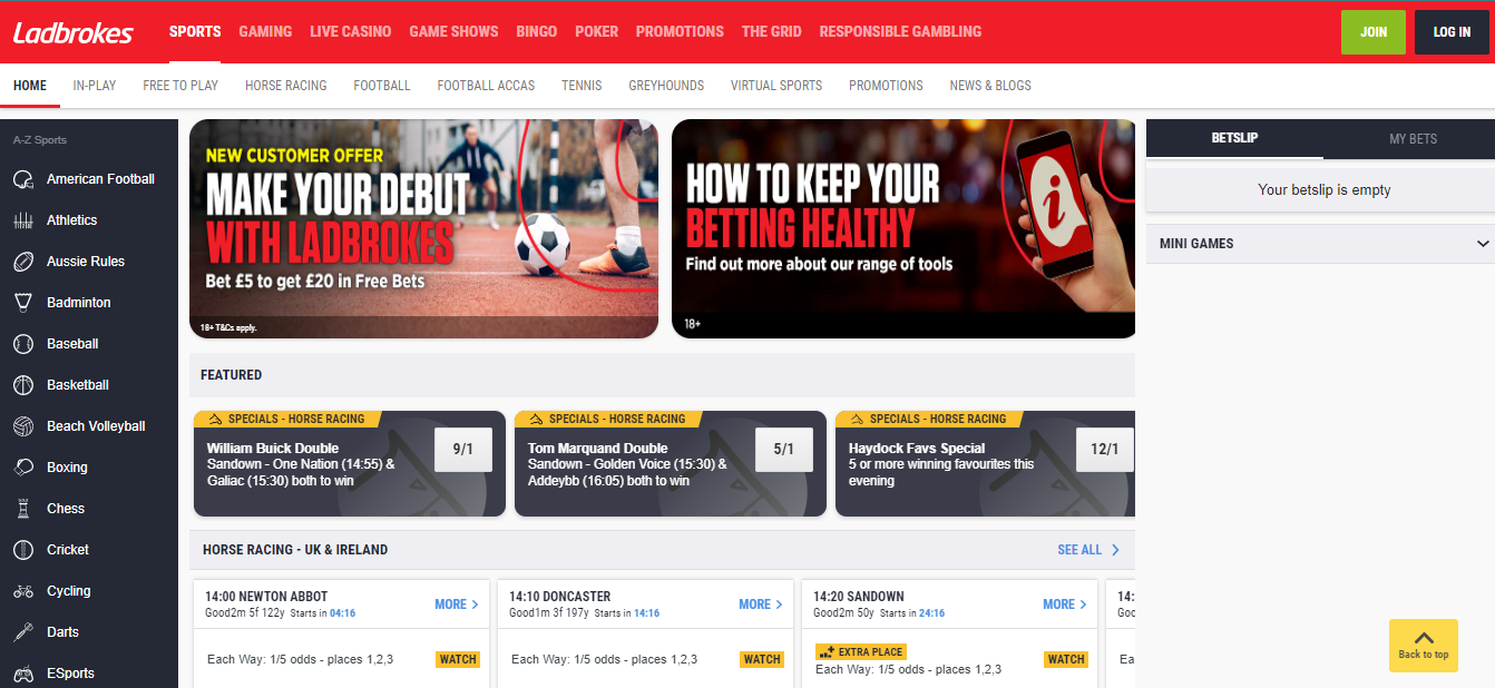 Sport betting  Ladbrokes Sports