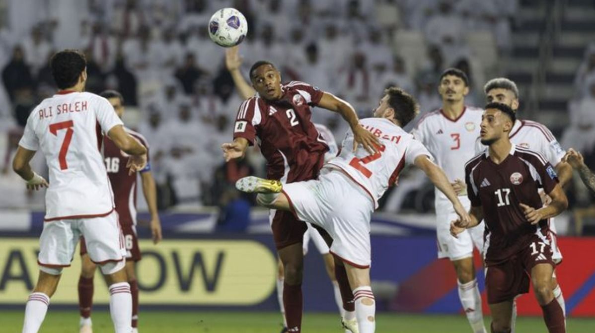 Action from the Qatar vs UAE match. @Oragnisers