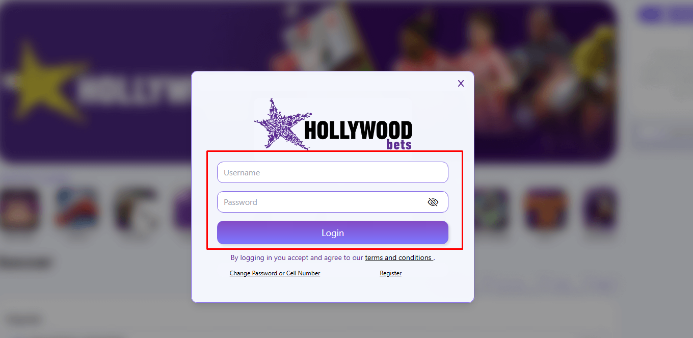 Log in to Your Hollywoodbets Account