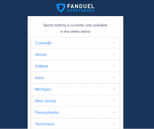 FanDuel Sportsbook Online Approved States