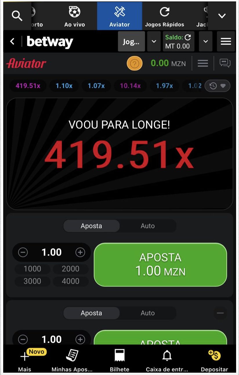 Aviator da Betway Android