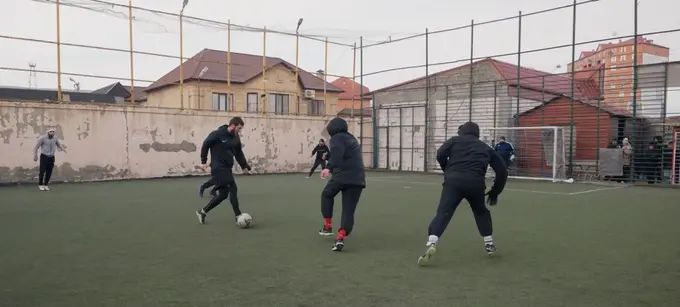 Khabib played football with local guys