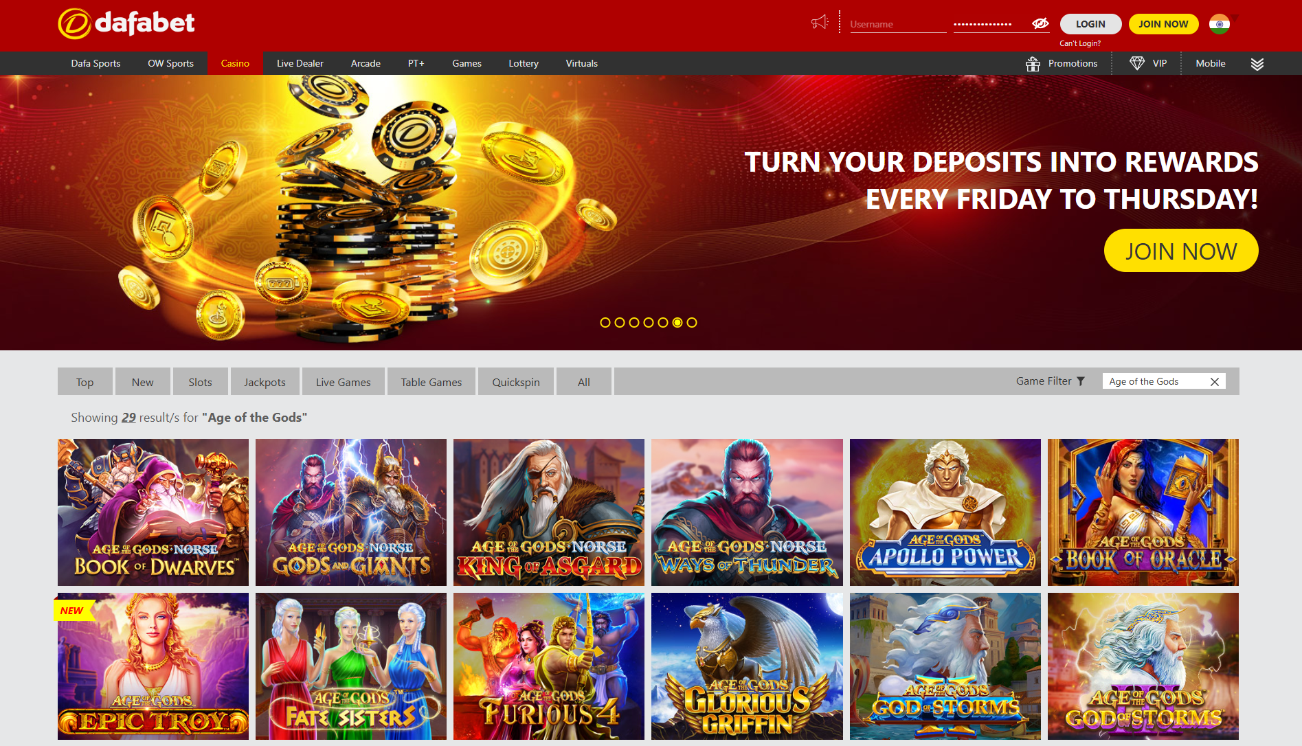 Dafabet Casino games