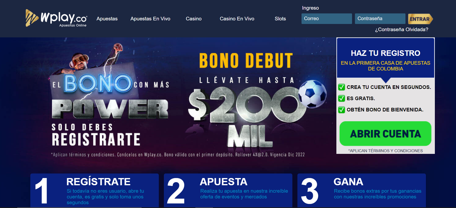 Wplay homepage offering players to use the services offered for online sports betting.