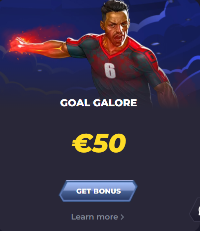 powbet banner showing the goal galore bonus