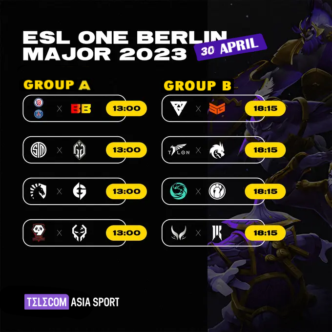 ESL One Berlin Major 2023 April 30 match schedule