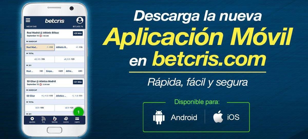 Aplicación móvil disponible para Android y iOs de betcris