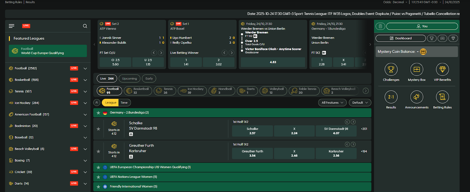 Casinia live betting