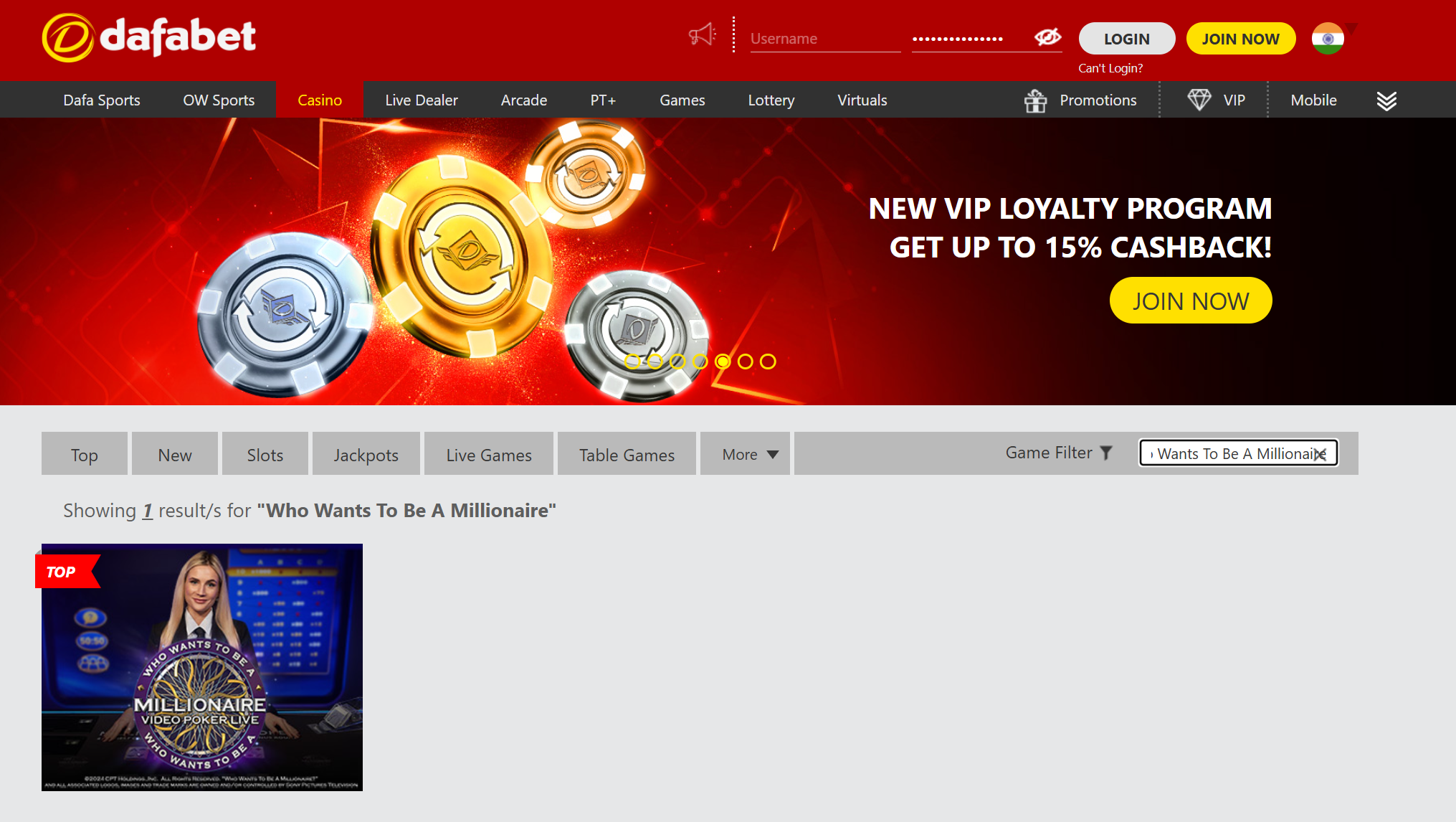 Dafabet Casino games