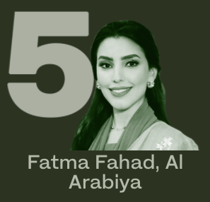 Estuvo en el Top 6 de las mejores periodistas de Arabia Saudita