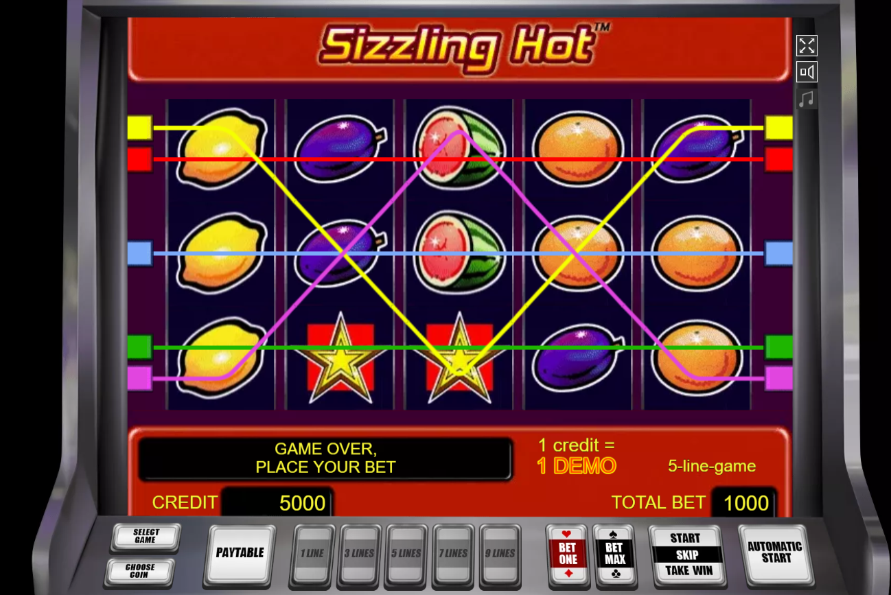 Captura de pantalla de juego Sizzling Hot demo