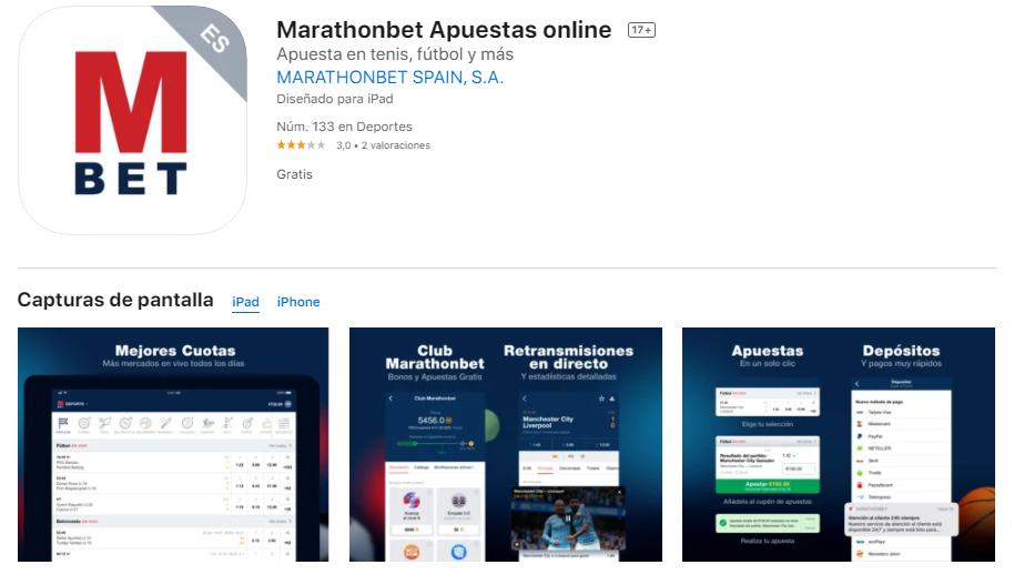 App Store Marathonbet App