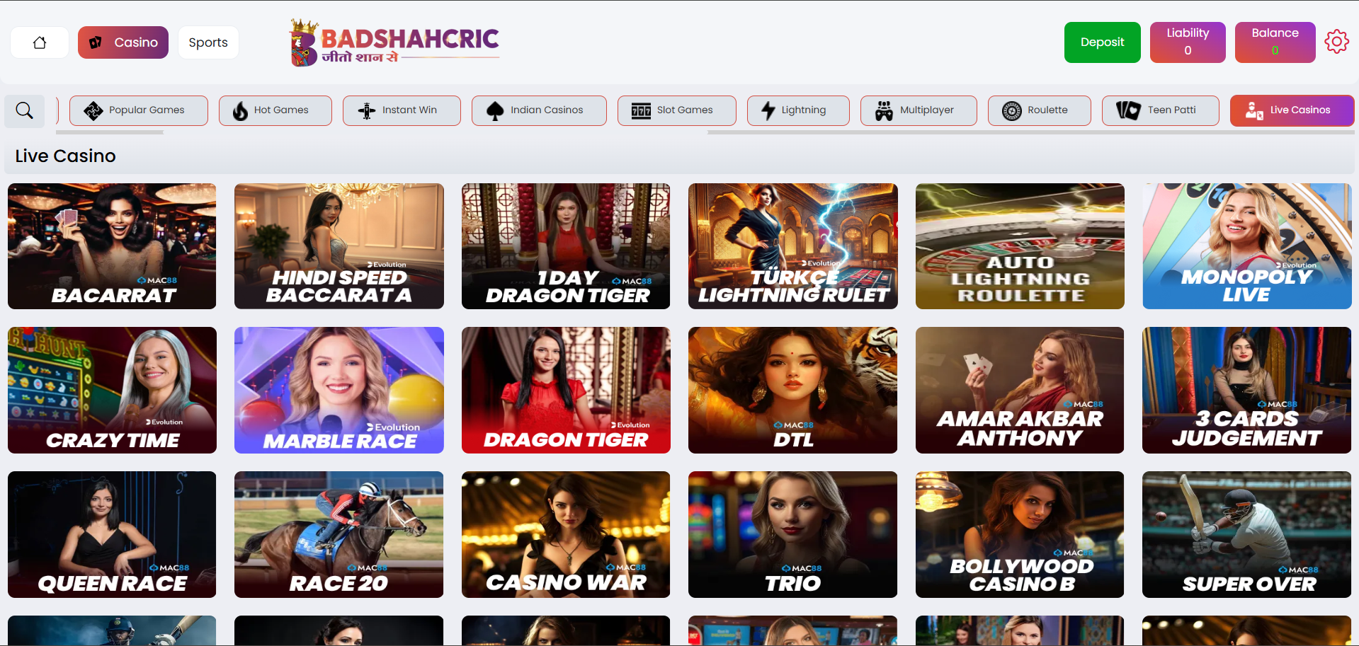 Badshahcric live betting interface Live betting at Badshahcric