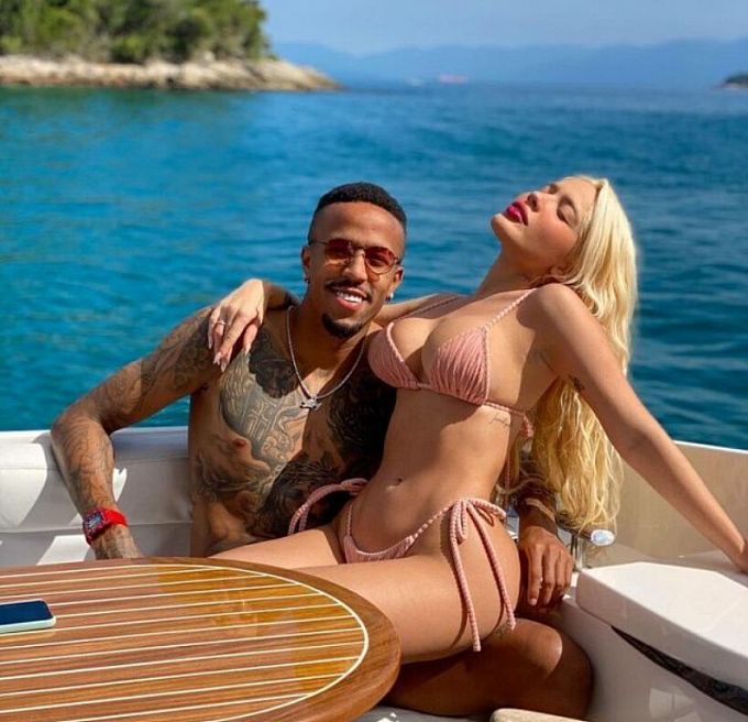 Eder Militao and Caroline Lima