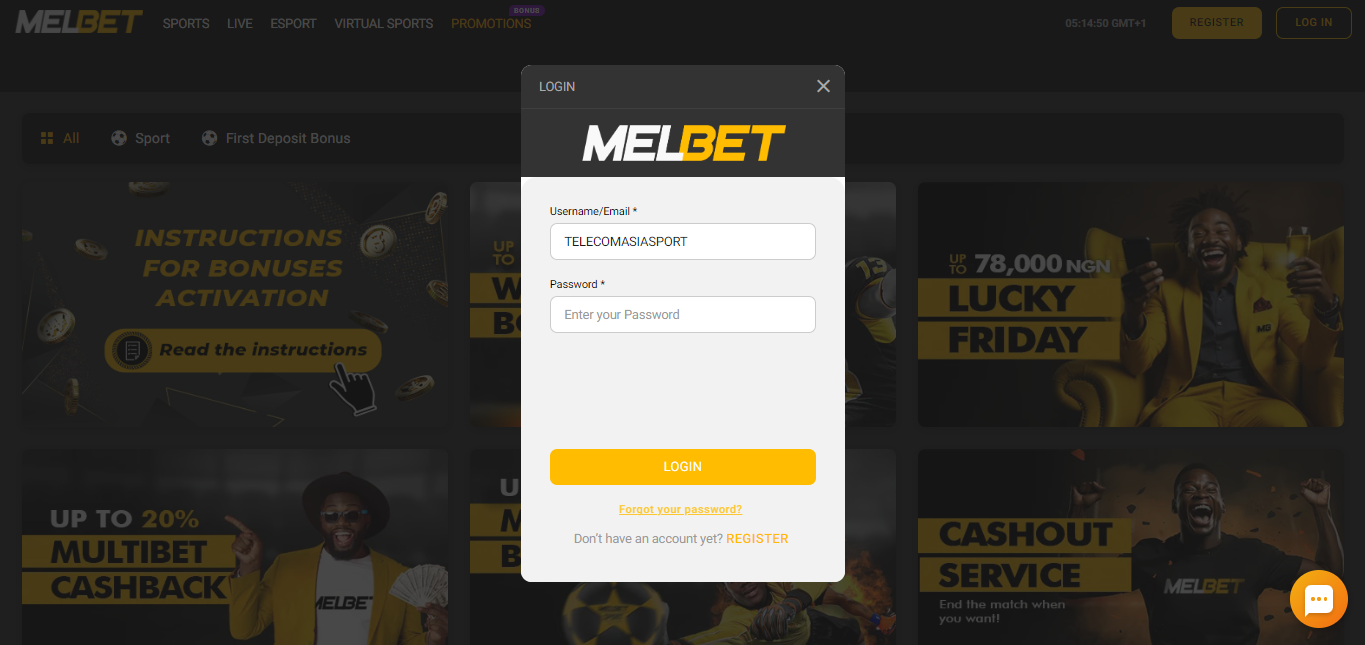 How to log in on Melbet Nigeria Sportsbook?
