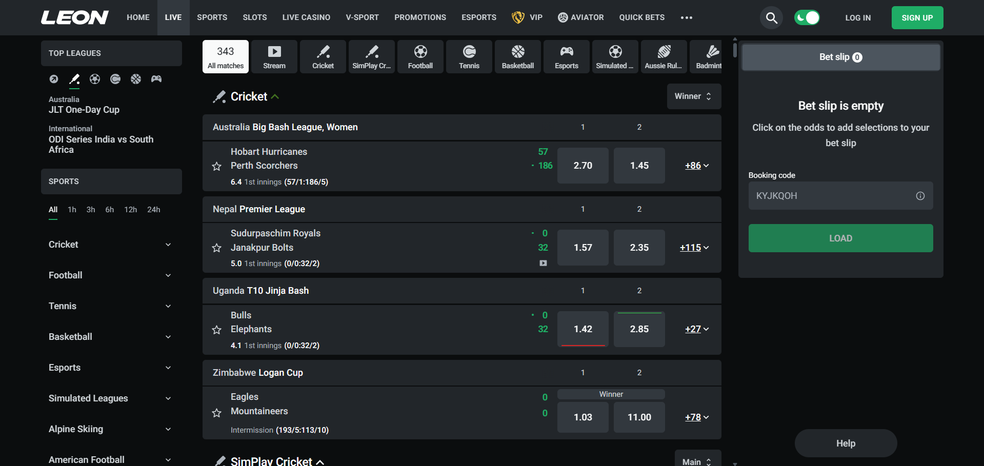 Live betting leon bet