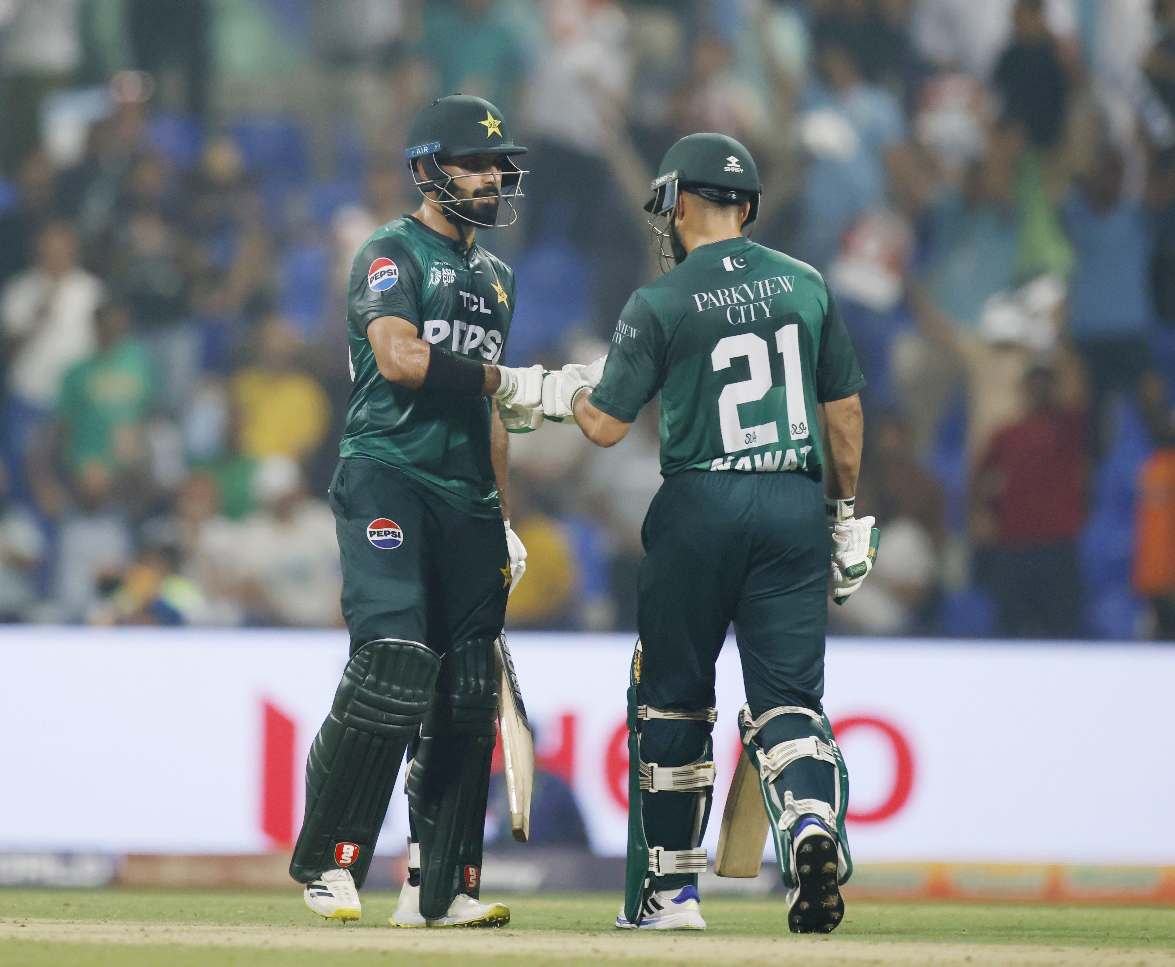 Hussain Talat and Mohammad Nawaz shine with bat with an unbroken 58-run partnership. @ Pakistan Cricket /X Hussain Talat and Mohammad Nawaz shine with bat with an unbroken 58-run partnership. @ Pakistan Cricket /X