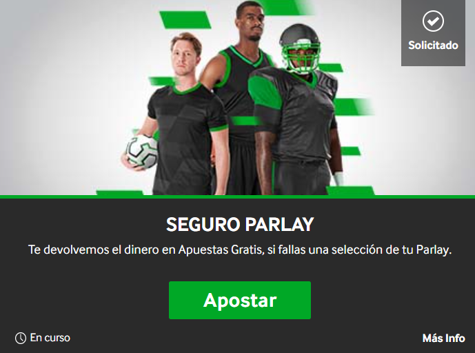 Screenshot de la promoción Seguro Parlay de Betway México