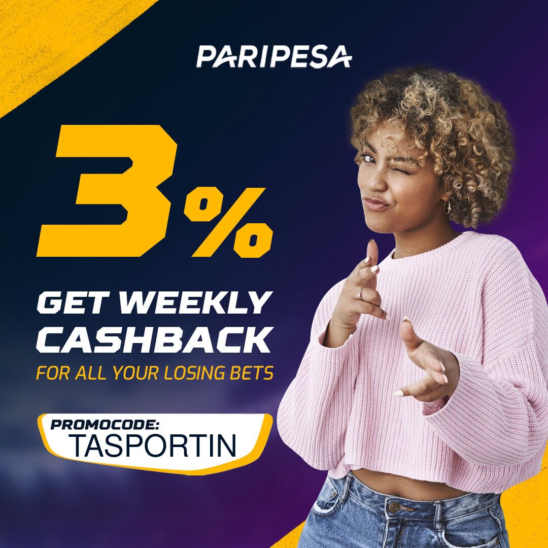 Paripesa 3% Weekly Cashback Bonus
