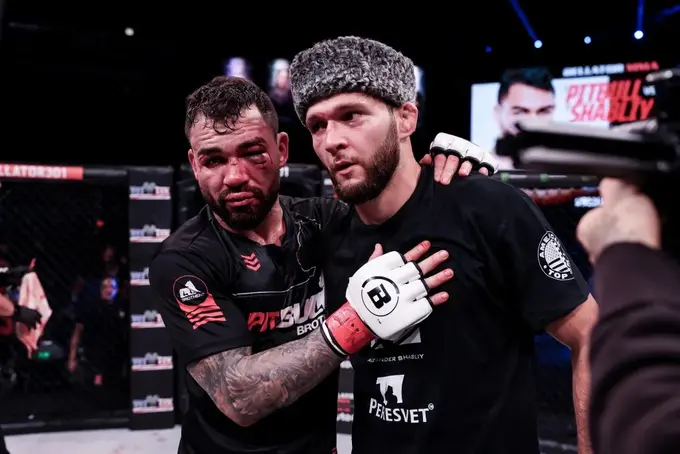 Patricky Freire and Alexandr Shabliy after the fight