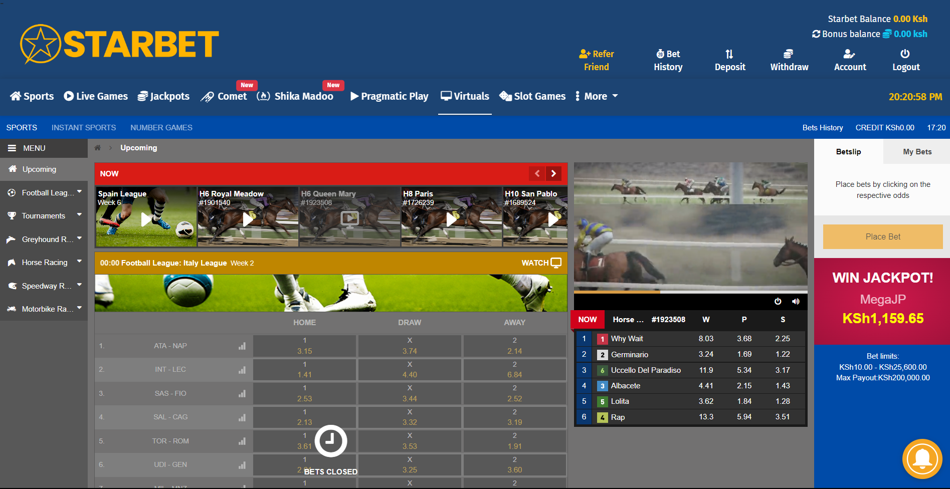 An image of the Starbet Virtual Sports games