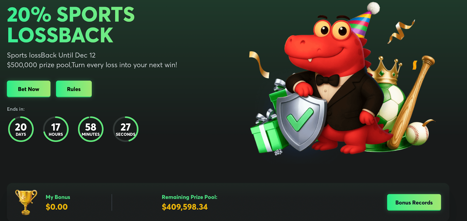 Lose to Earn with 20% Sports Lossback bcgame bonus