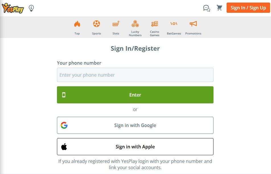 Image of YesPlay Aviator Registration Process