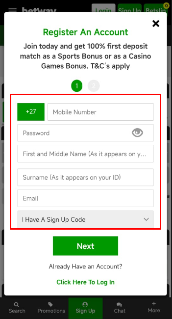 Betway App Registration