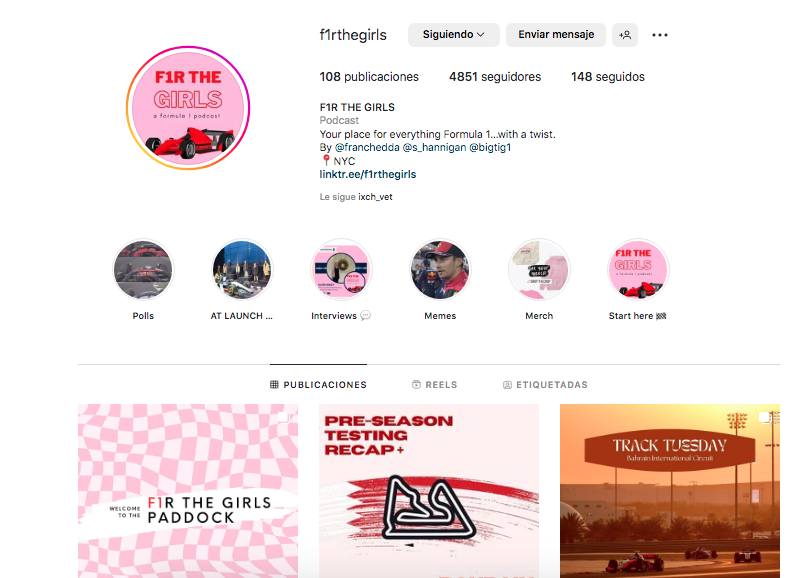 Síguelas en Instagram como @f1rthegirls .