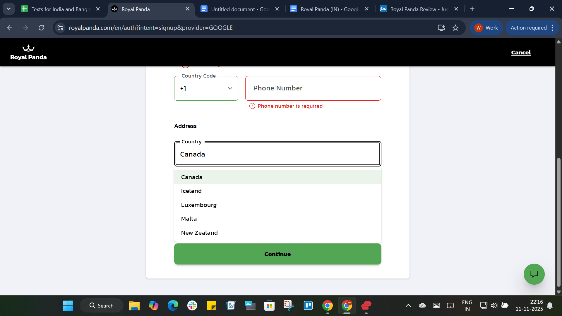 Royal Panda India Access 