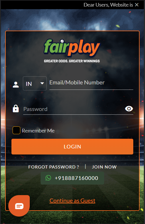 Fairplay mobile app login
