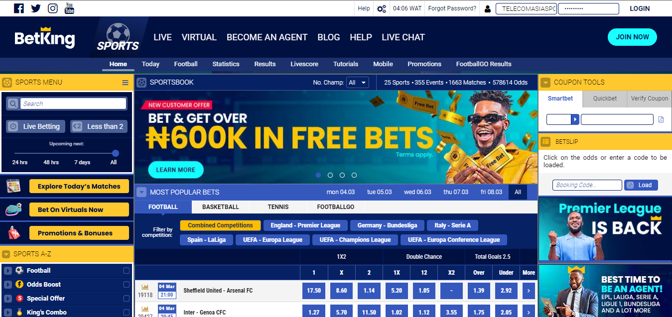 Betking Main Page
