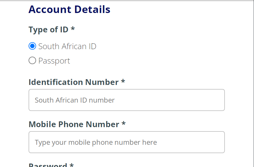 Input Registration information 