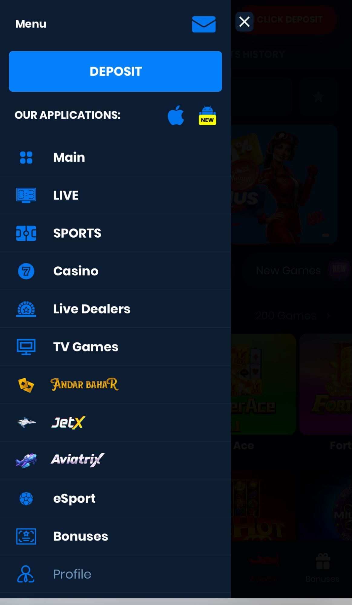 Official 4rabet Website Menu