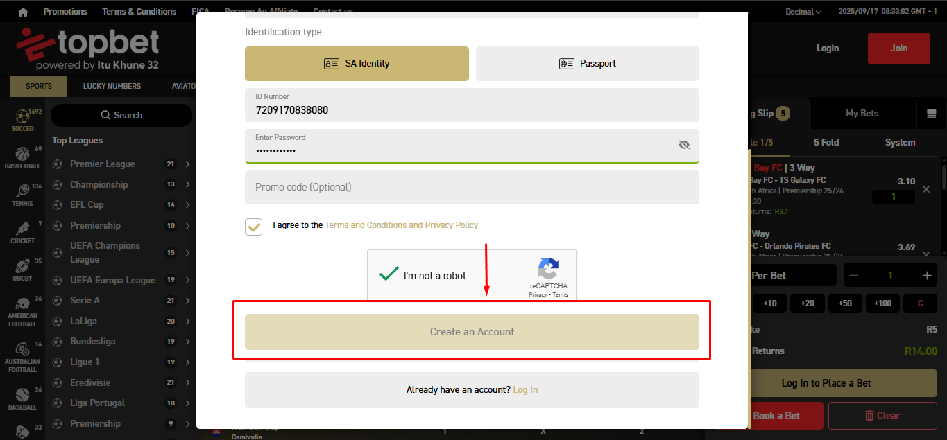 Finish the Sign-up Process