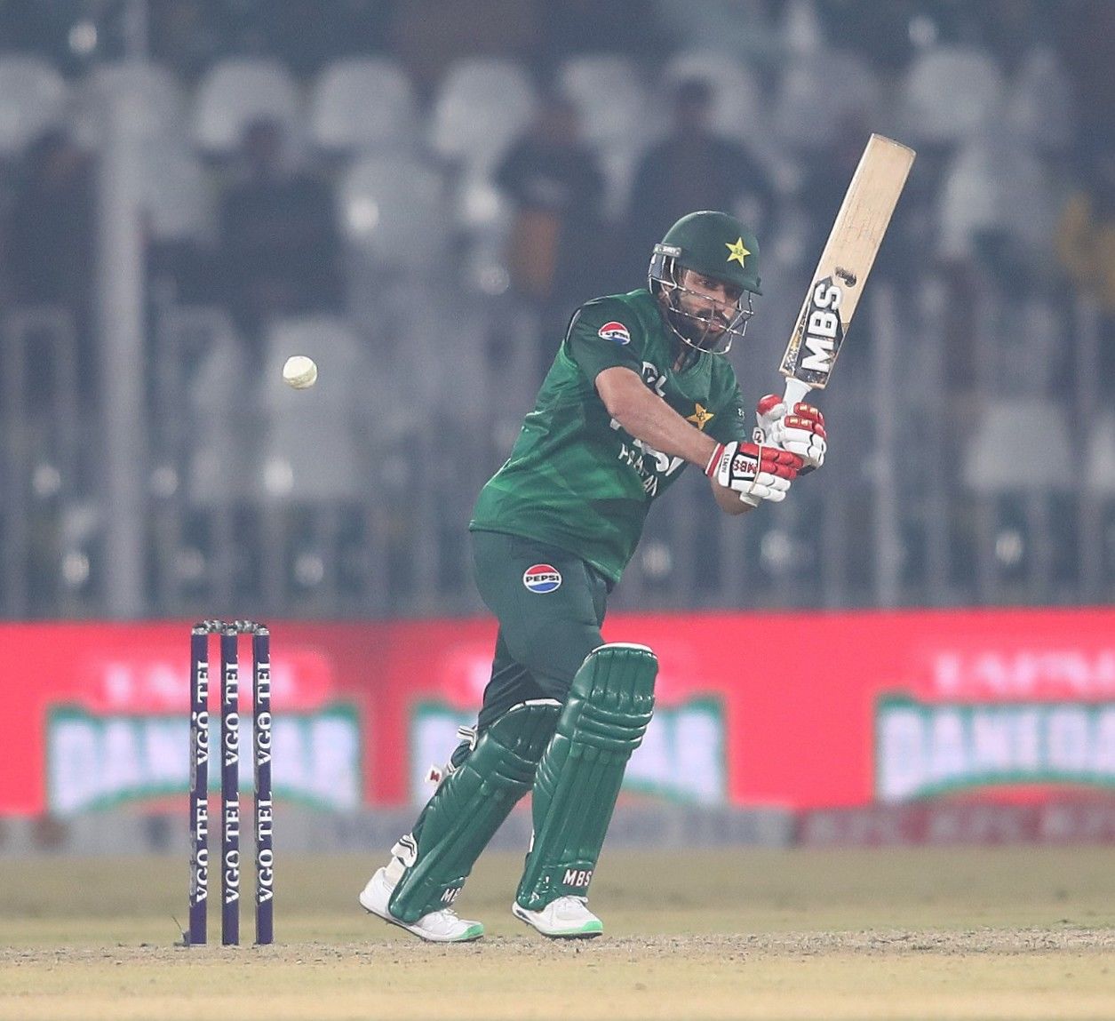 Mohammad Nawaz iduring his match winning knock. @PCB