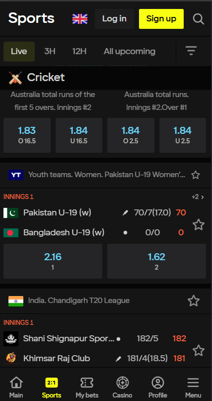 Back and lay in cricket betting