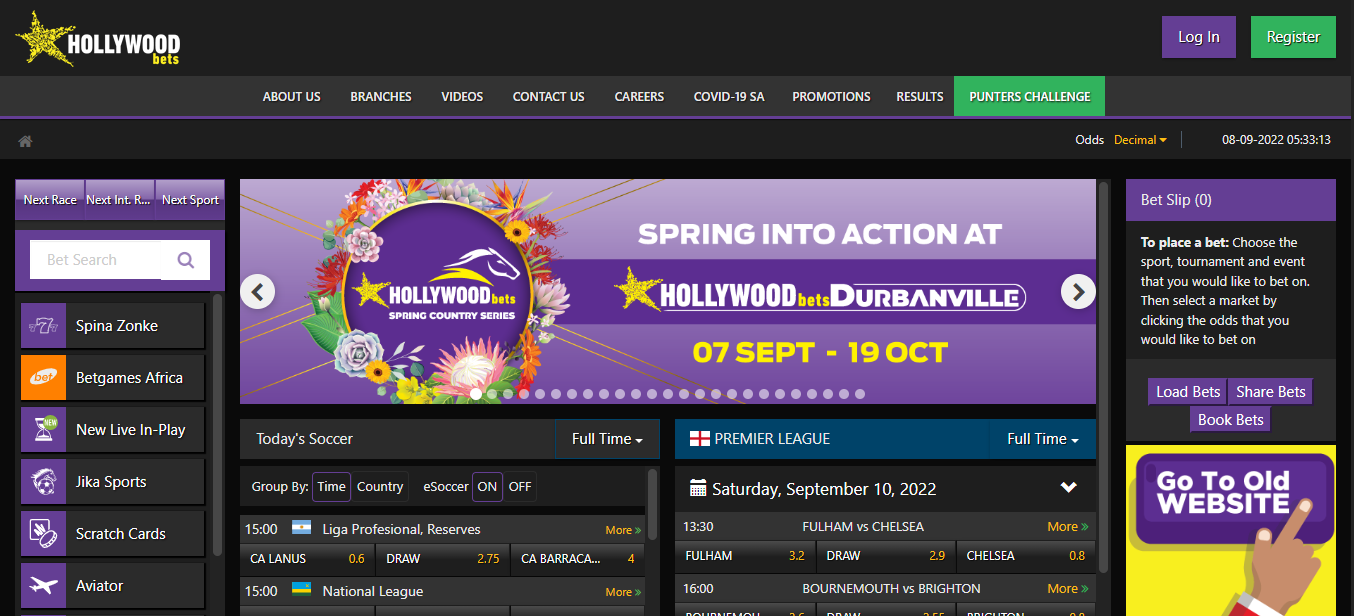 The betting markets on Hollywoodbets