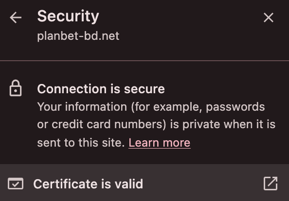Planbet Connection Secure
