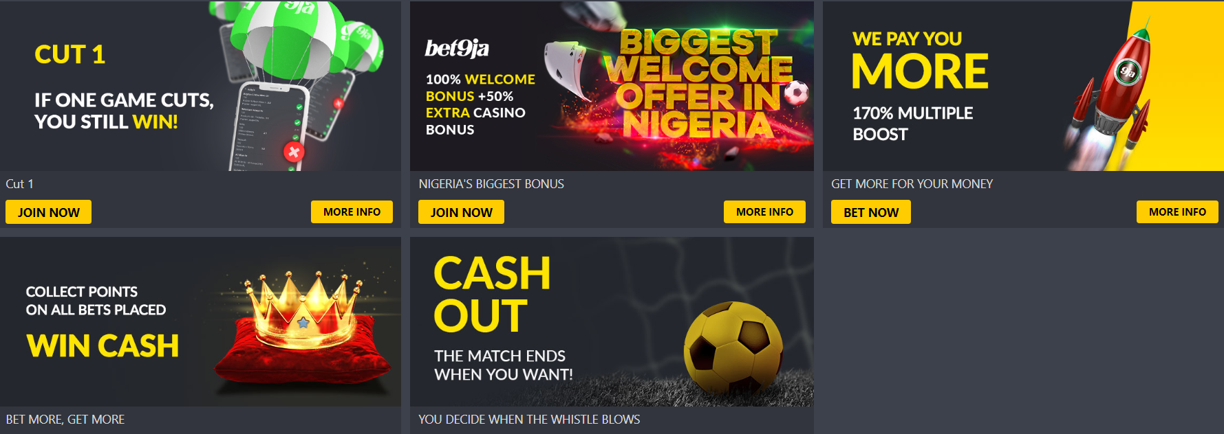 Other available promotions at Bet9ja