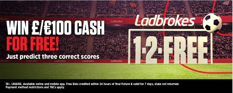An image of the Ladbrokes win 100 eur cash for free