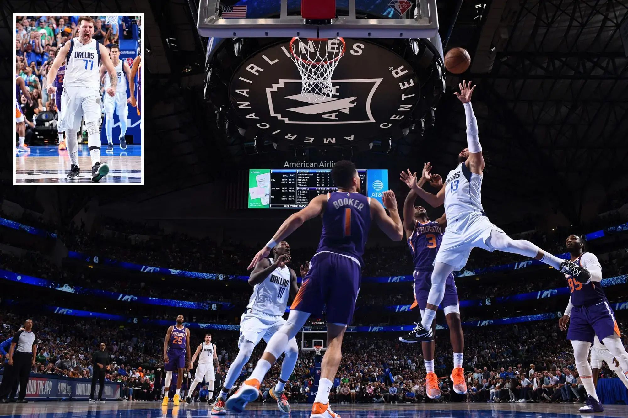Jalen Brunson athletic lay-up finish over Chris Paul (Dallas Mavericks vs Phoenix Suns)