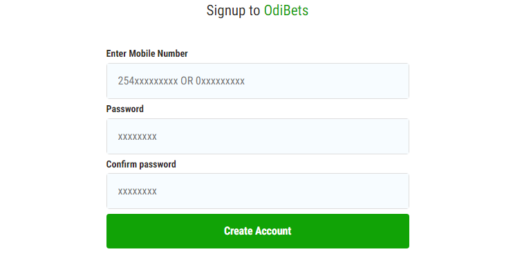 Odibets Registration