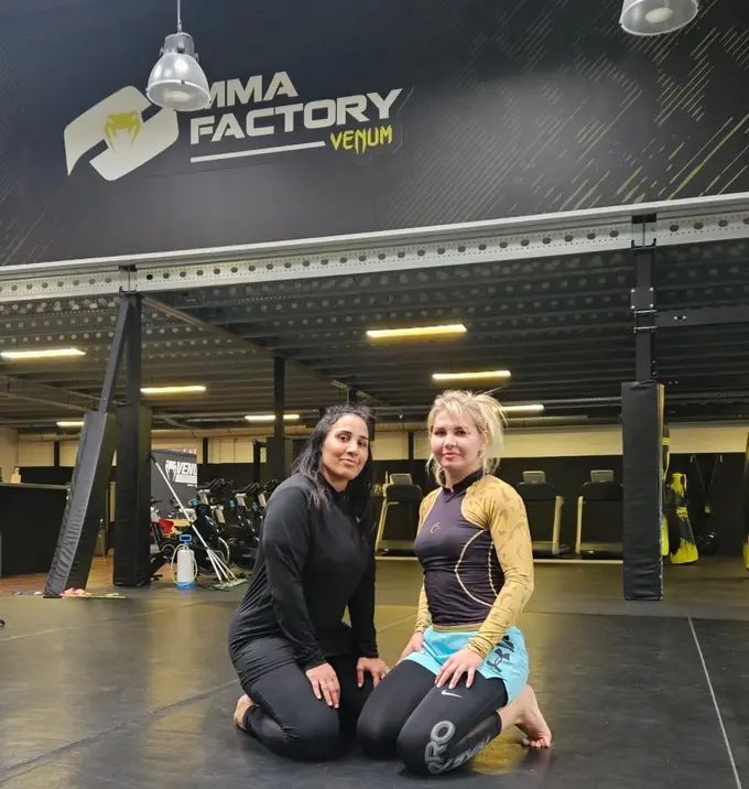 Darya Zheleznyakova training in the famous MMA Factory gym