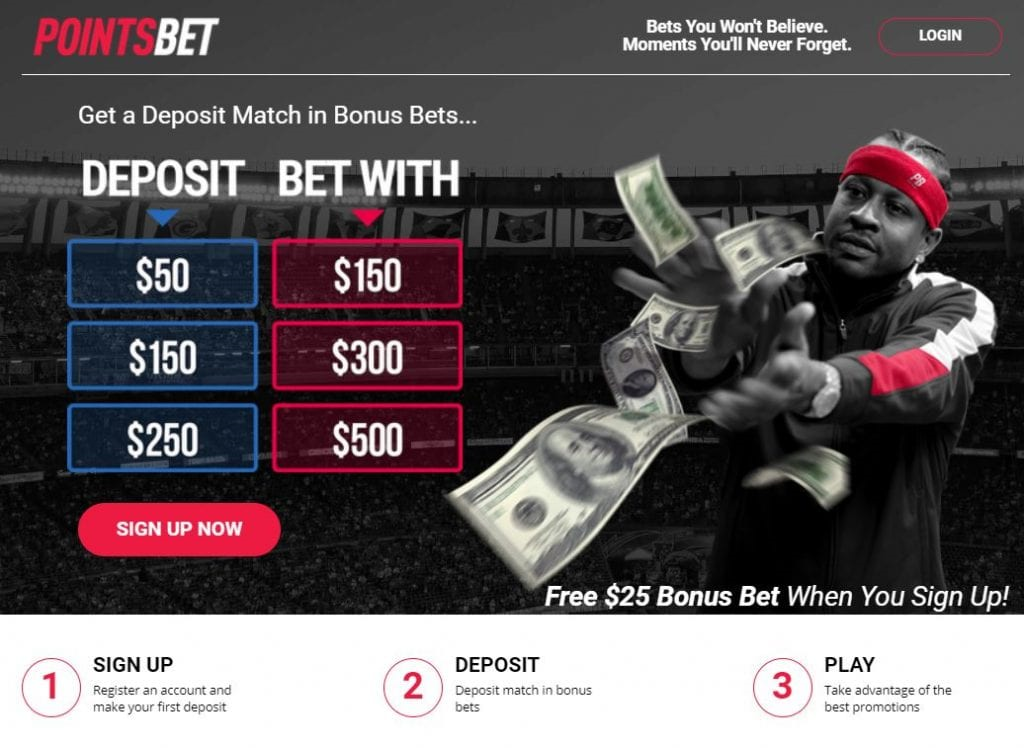 POINTSBET Sign-up deposit bonus