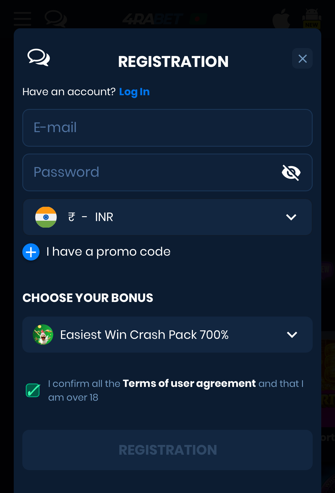 Official 4rabet Website Login
