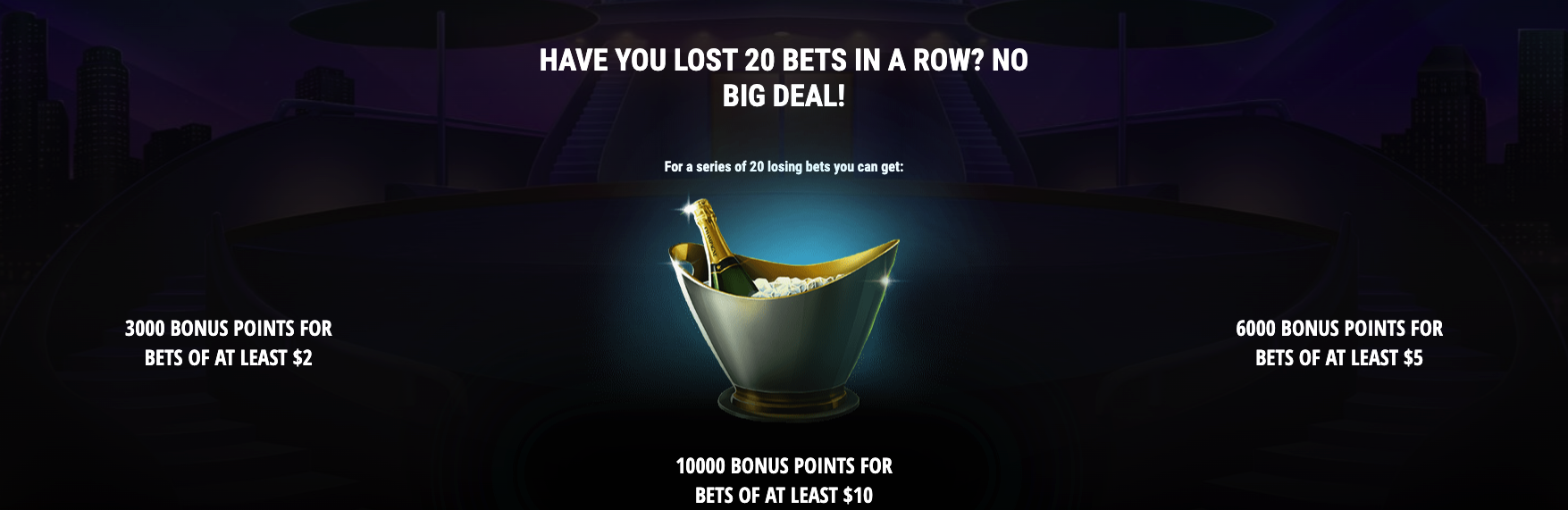 22Bet bonus for a series of losing bets