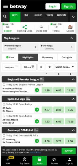 Betway Android app image