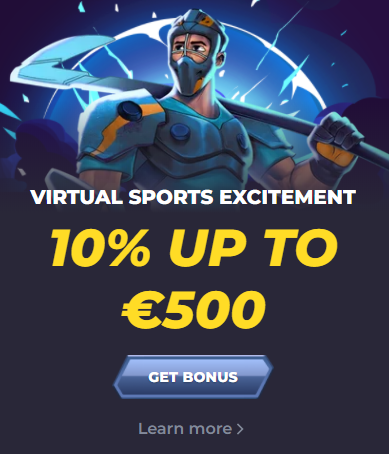 powbet banner showing the virtual sports excitement bonus