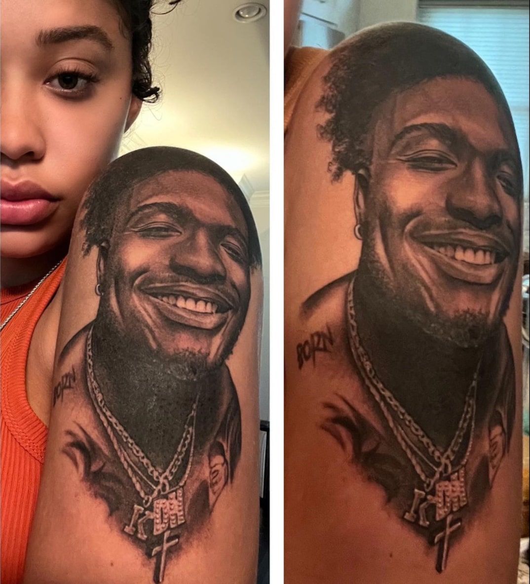 Dwayne Haskins' tattoo on his wife's arm